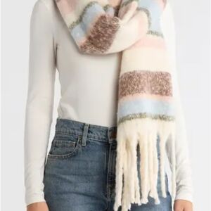 Steve Madden Fringed Striped Scarf
